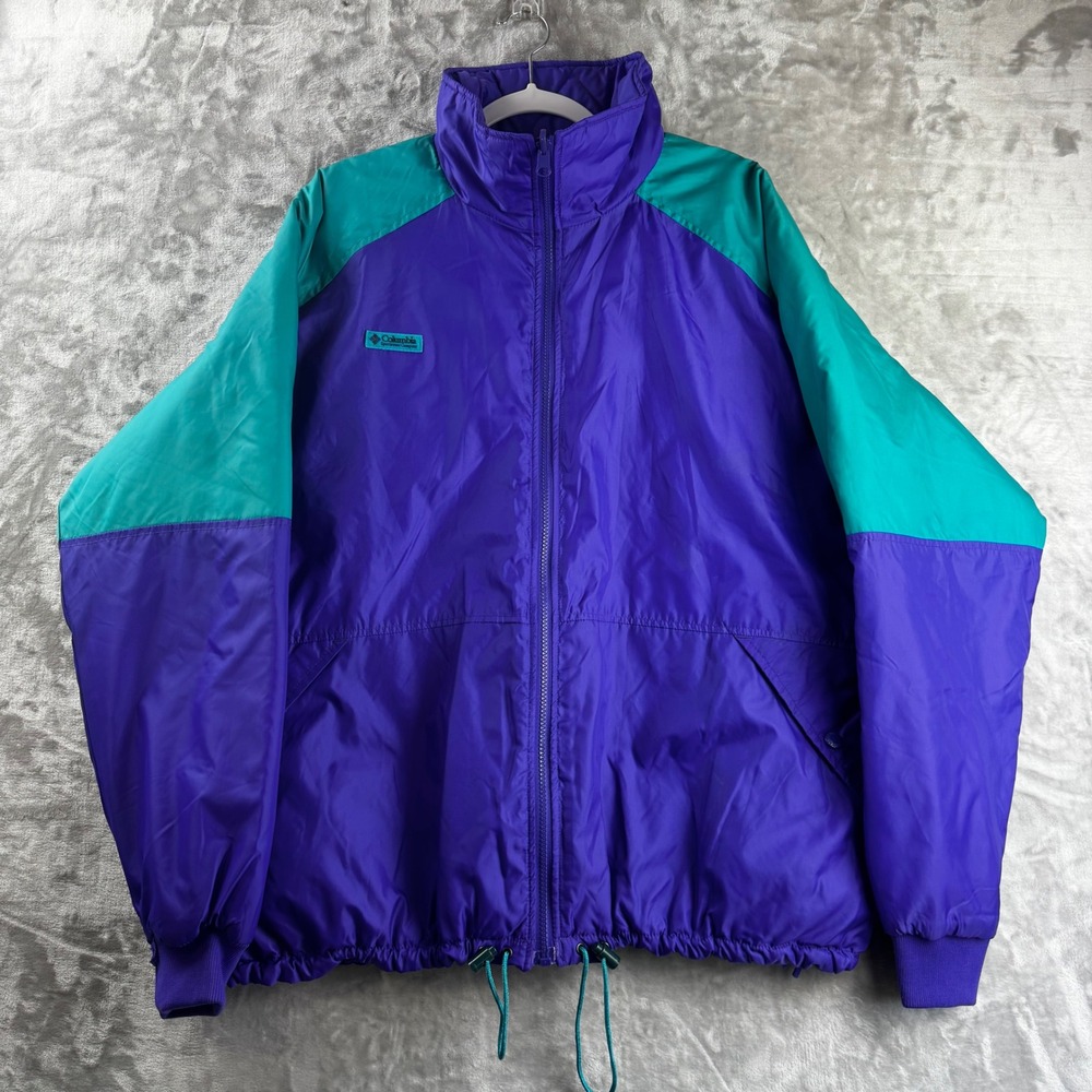 Columbia Radial Sleeve Jacket Mens XL Purple Blue Vintage Colorblock (M)